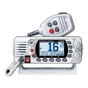 Marine radio with microphone on a white background