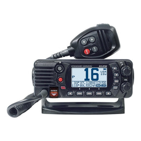 Marine radio with microphone on a white background