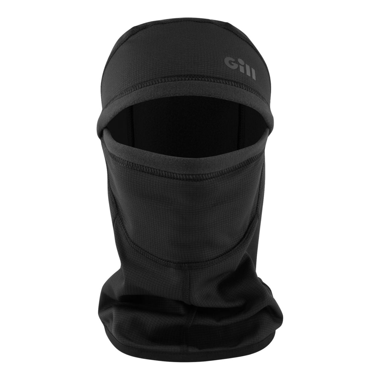 Black balaclava with brand logo on a white background