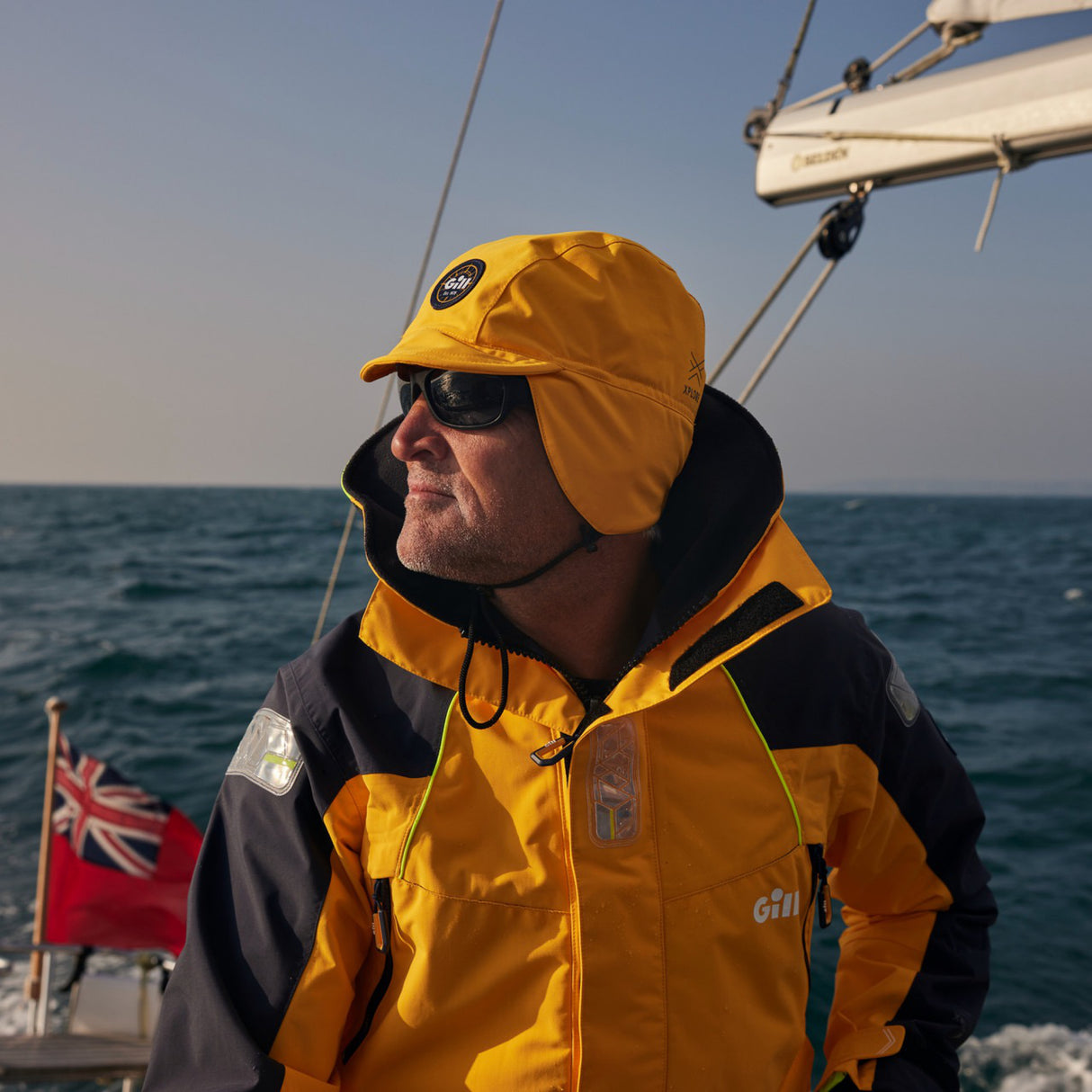 Person wearing Gill Trawler Hat.