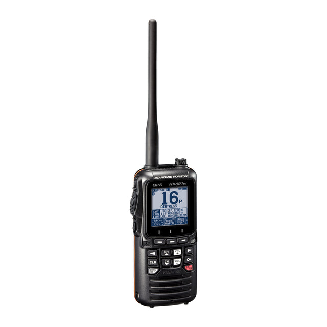 Marine radio with digital display on a white background
