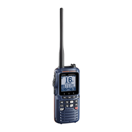 Marine radio with digital display on a white background