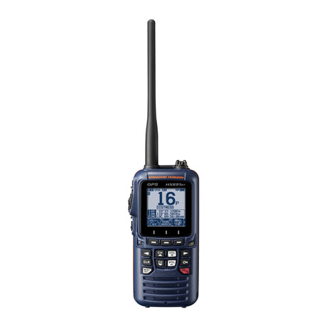 Marine radio with antenna on a white background