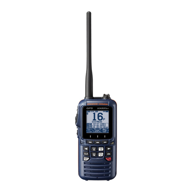 Marine radio with antenna on a white background