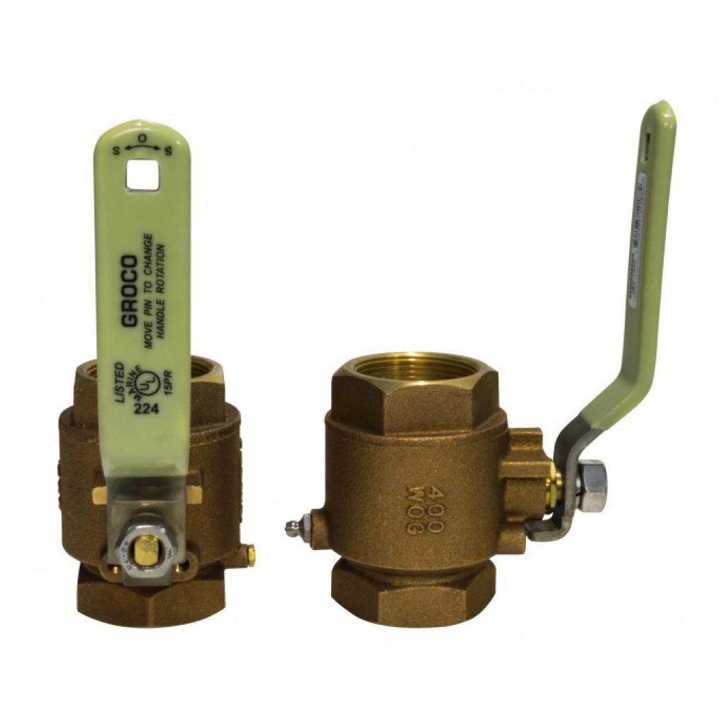 Groco 1-1/4" Bronze In-Line Ball Valve