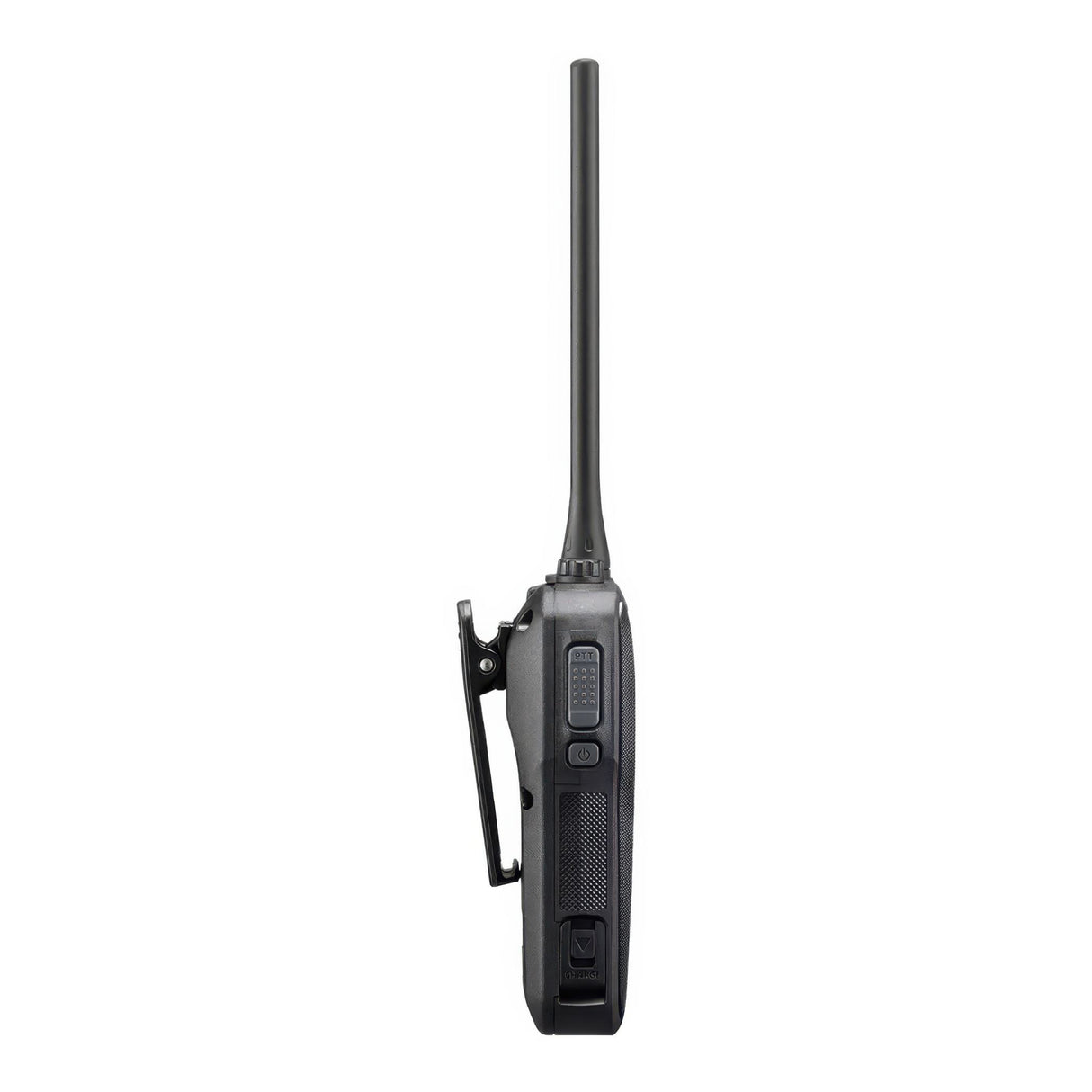 Black walkie talkie on a white background