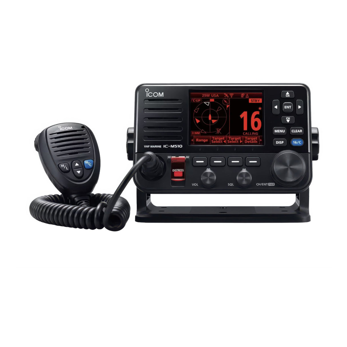 Marine radio with speaker on a white background