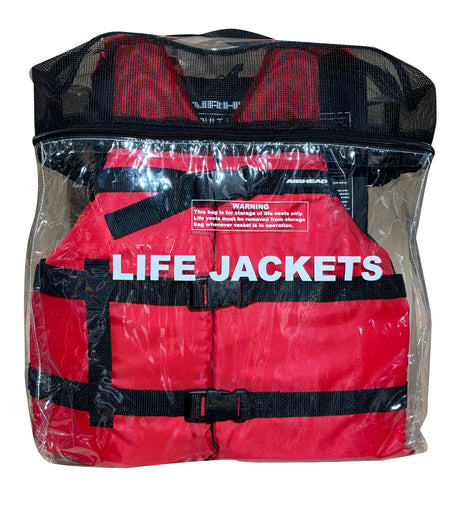 Lifejacket Bag with 4 Adult PFD's