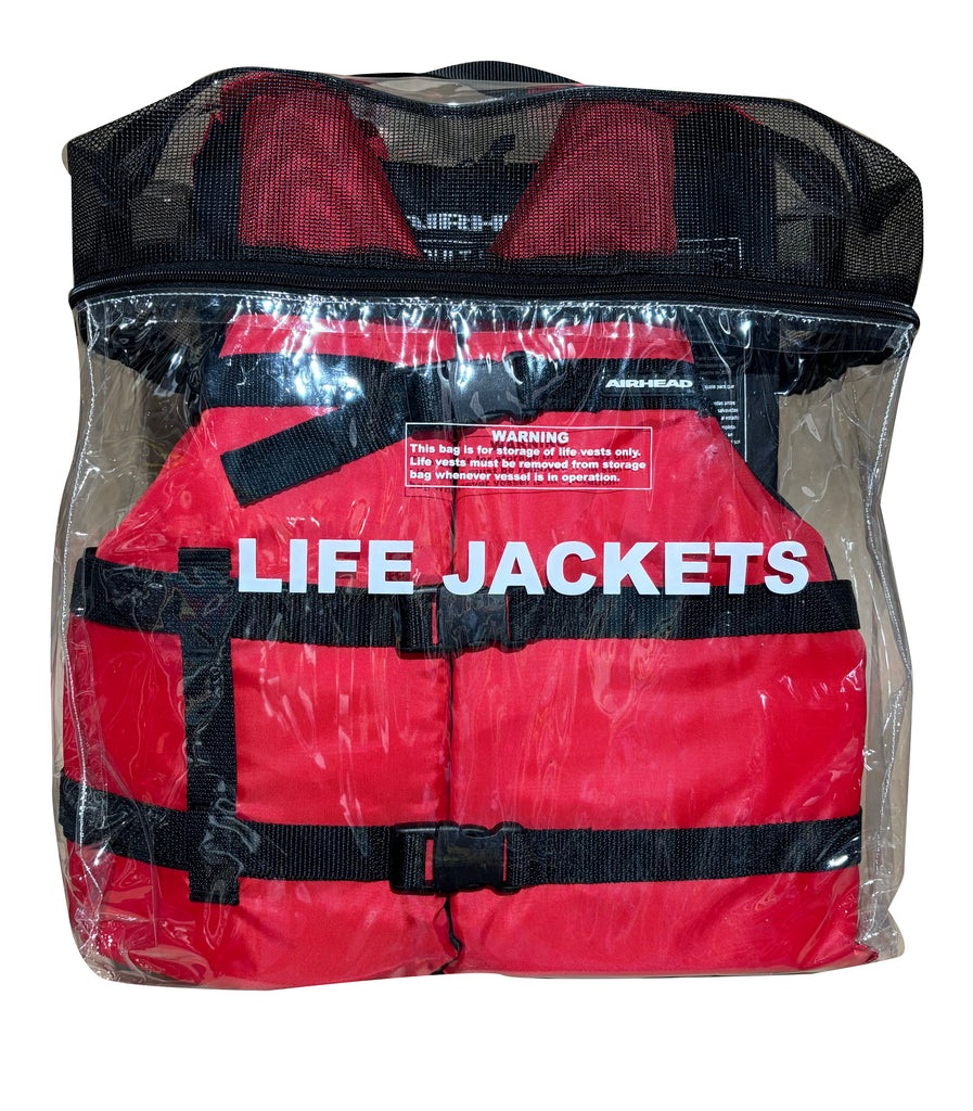 Lifejacket Bag with 4 Adult PFD's