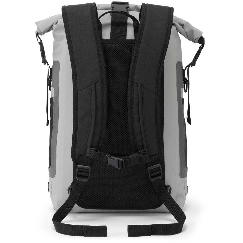 Back view of grey Gill backpack.