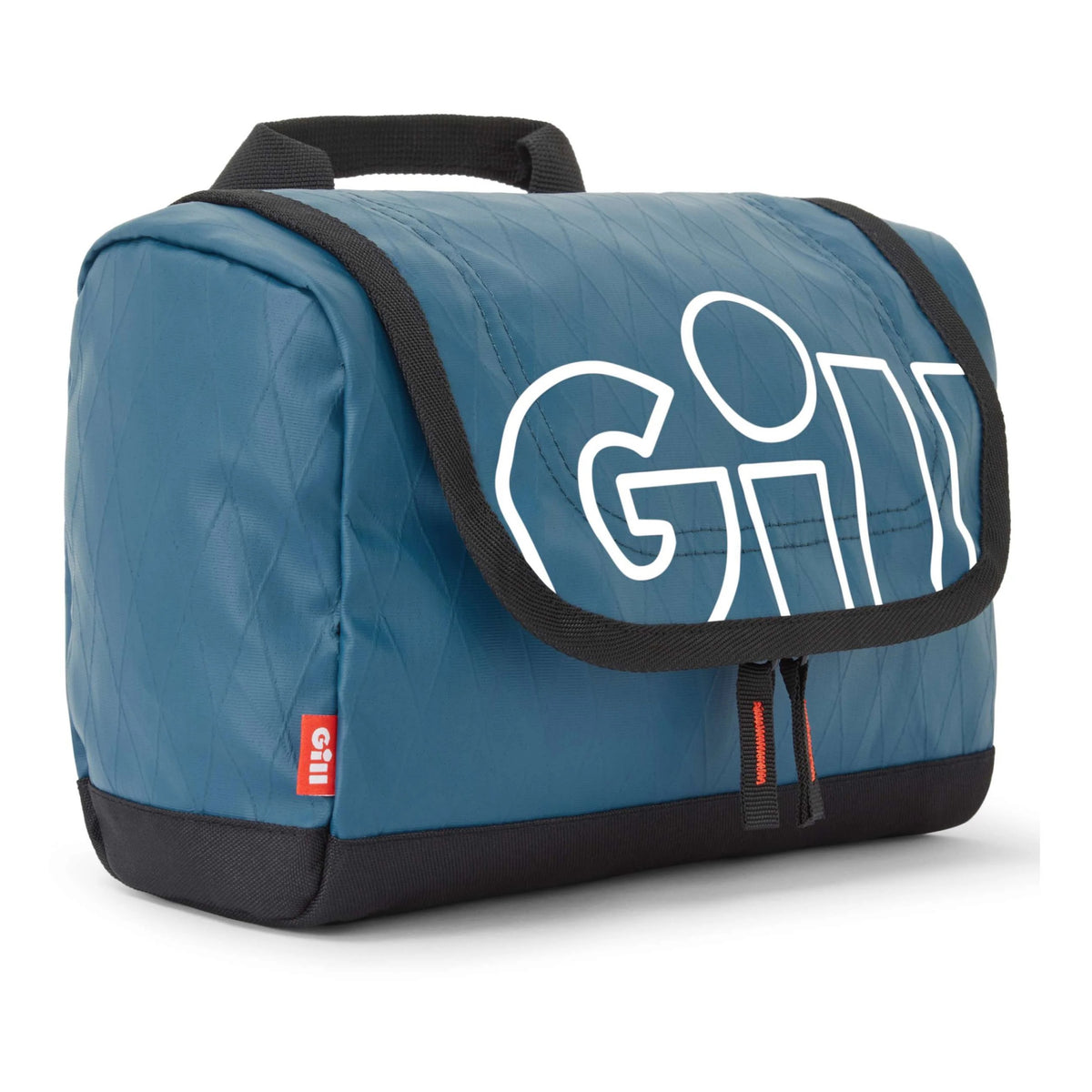 A blue Giti travel pouch with a black base, black handle, and a large white outlined 'GITI' logo on the front flap, shown on a white background.