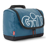 A blue Giti travel pouch with a black base, black handle, and a large white outlined 'GITI' logo on the front flap, shown on a white background.
