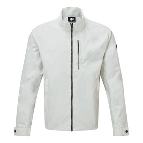 White jacket with a zipper on a white background