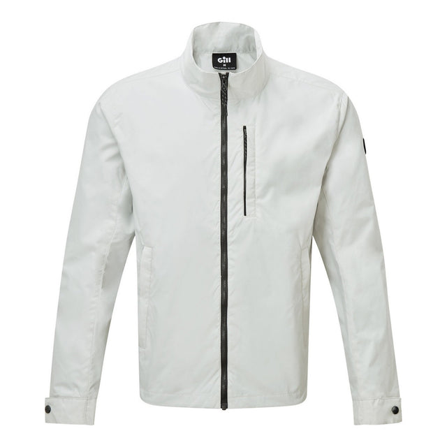 White jacket with a zipper on a white background