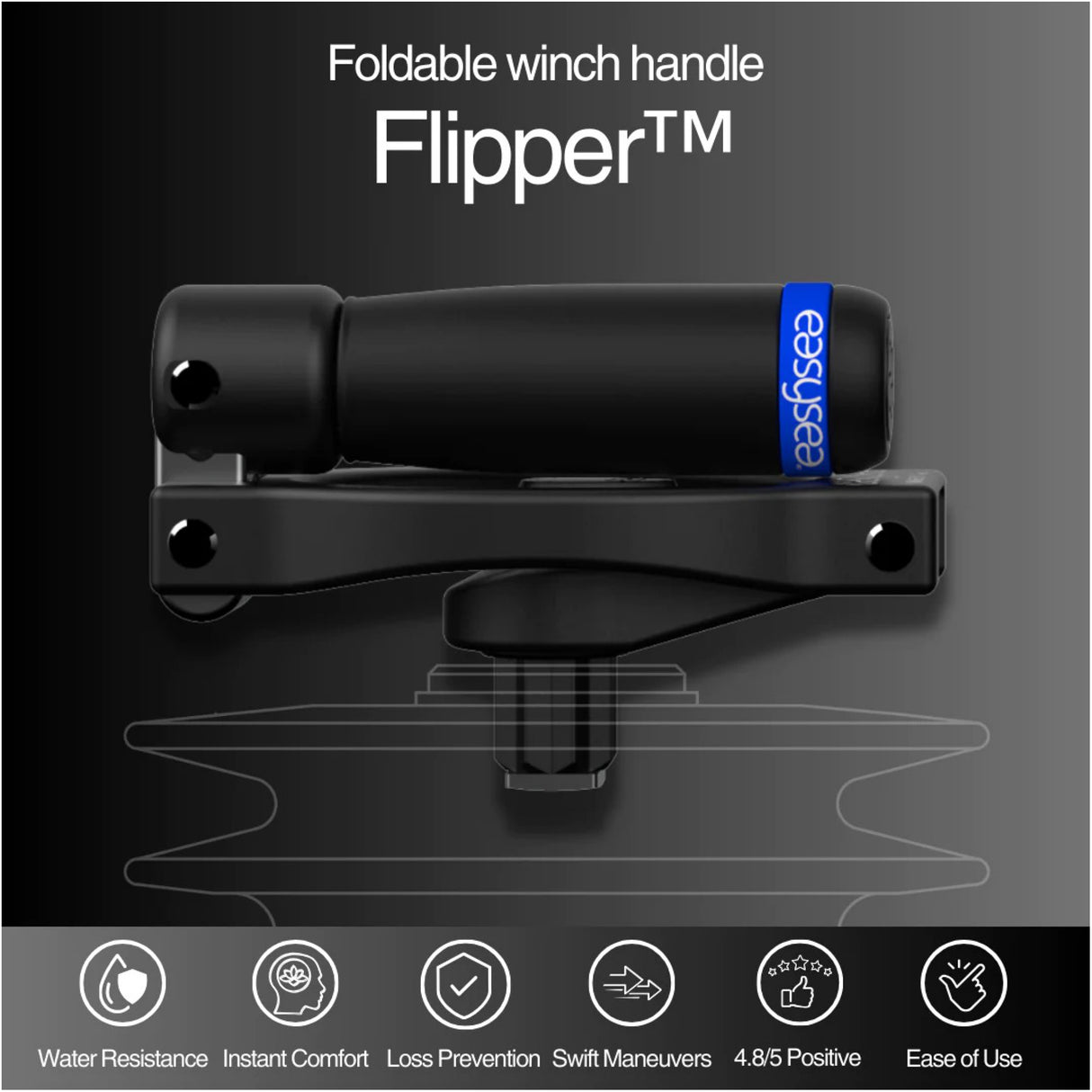 Easy Sea Folding Winch Handle features image.
