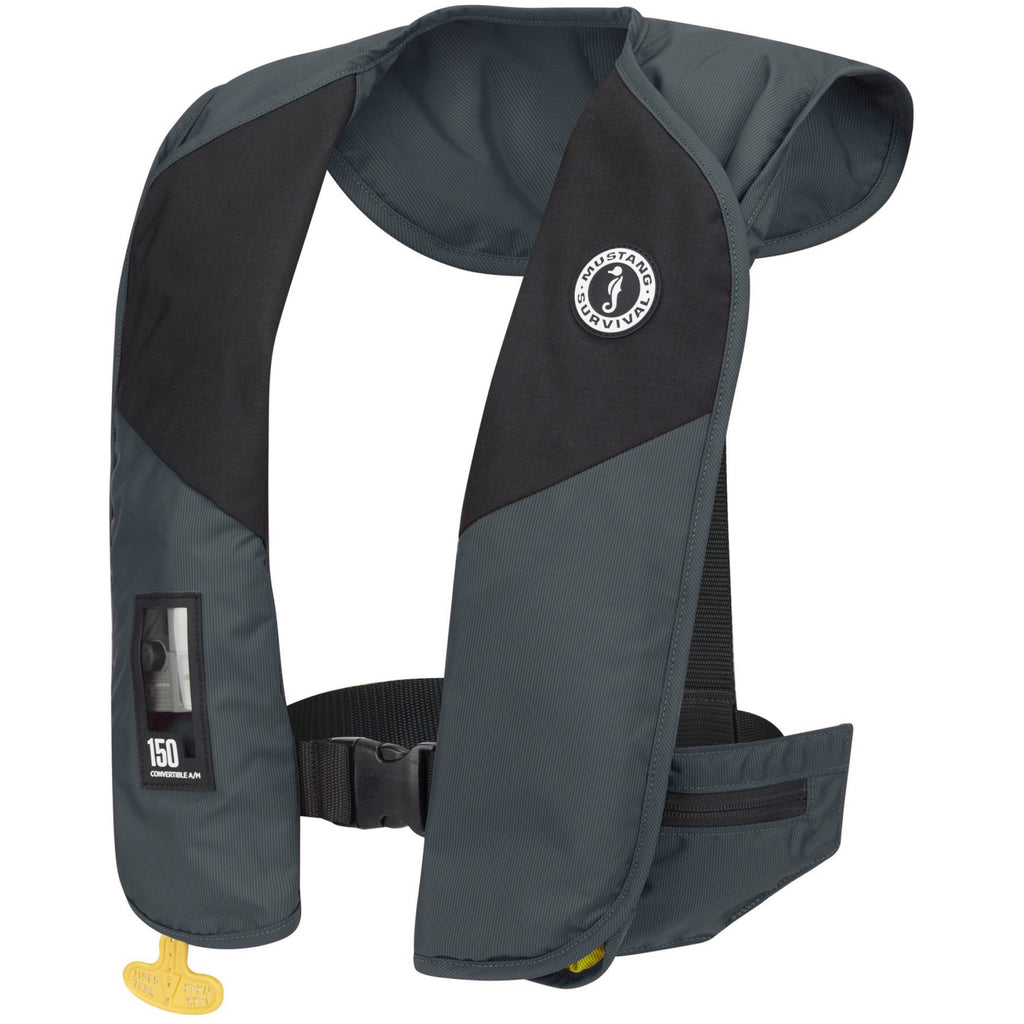 Mustang MiT 150 Auto & Manual Activation PFD admiral grey front