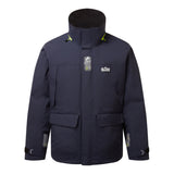 Navy blue jacket with visible brand logo on a white background