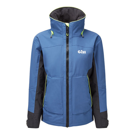 Blue and black jacket with a visible brand logo on a white background