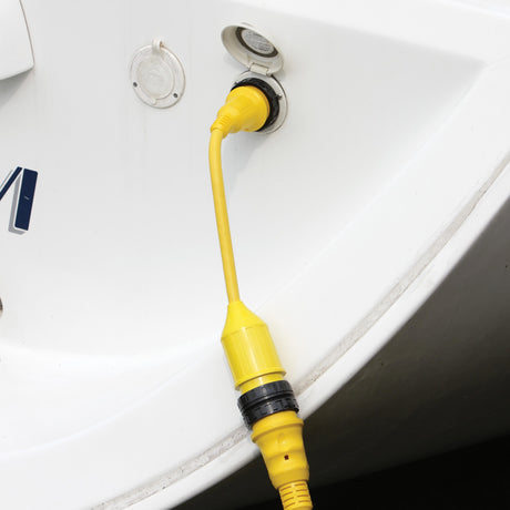 Marinco 50A Fem/50A Male Eel Adapter Pigtail on boat