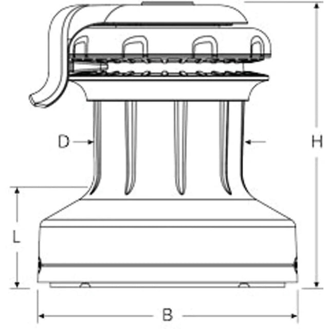 Ronstan Orbit 30 Quick Trim 2 Speed S/T Winch diagram