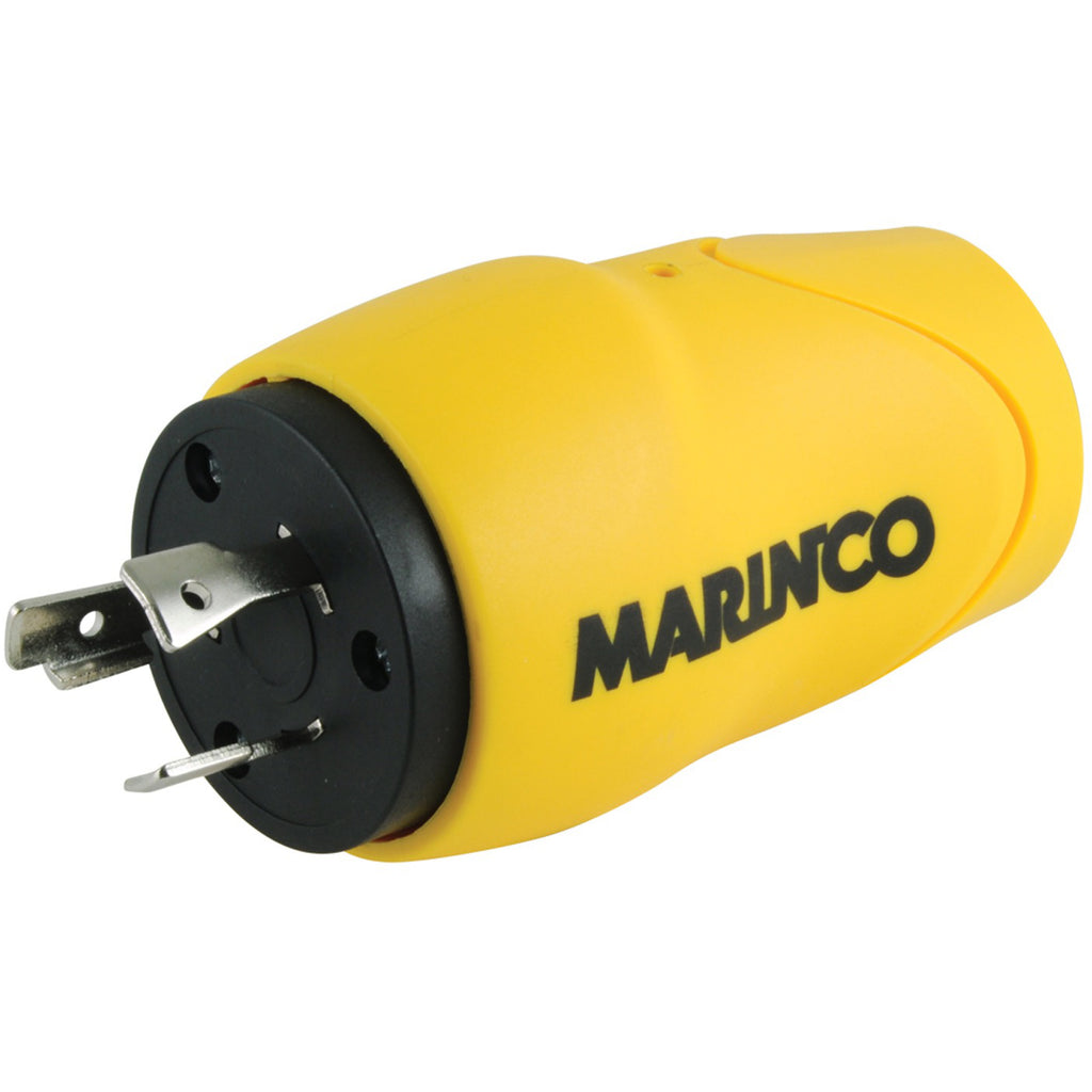 Marinco 15A Fem/20A Straight Male Eel Adapter front view