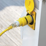 Marinco 15A Fem/20A Straight Male Eel Adapter in wall