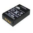 Black battery pack with label on a white background