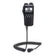 Black marine radio with digital display on a white background