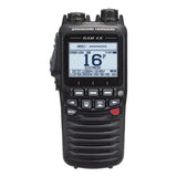 Black Standard Horizon radio communication device on a white background