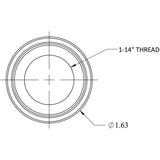 Seaview Starlink Stainless Adapter 1-14 Thread top dimensions drawing