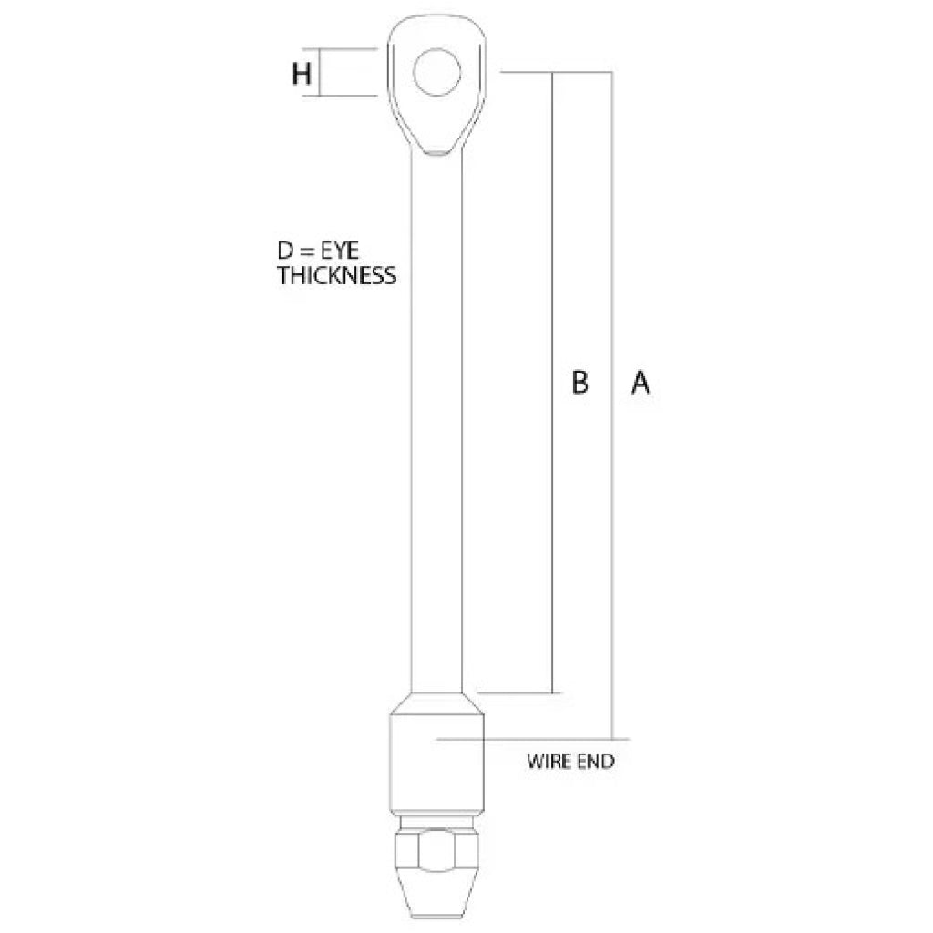 Sta-Lok Self-Fit Long Eye 1x19 - 1/4" Wire,3/8"P diagram