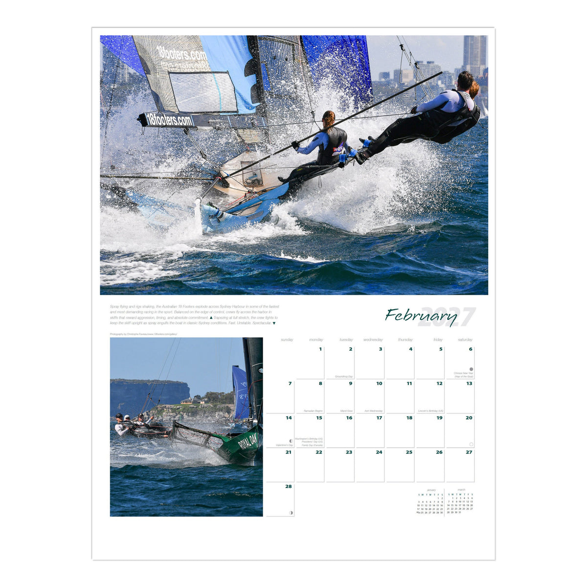 2027 Sharon Green Ultimate Sailing Calendar - February.