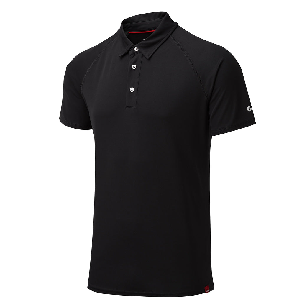 Gill Men's UV Polo Tec Shirt black angle view