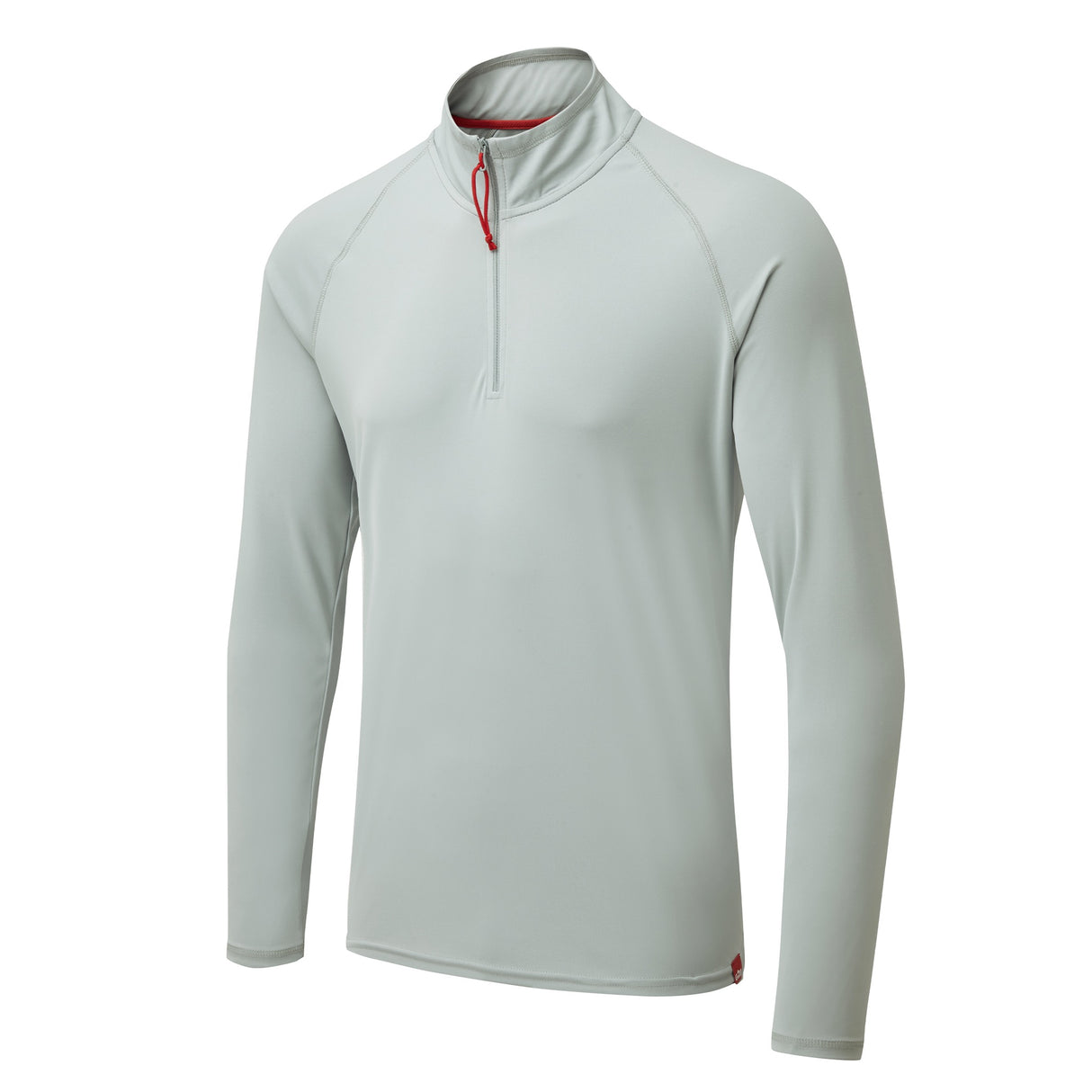 Gill Men's UV Tec Long Sleeve Zip Tee medium grey angle view