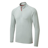 Gill Men's UV Tec Long Sleeve Zip Tee medium grey angle view