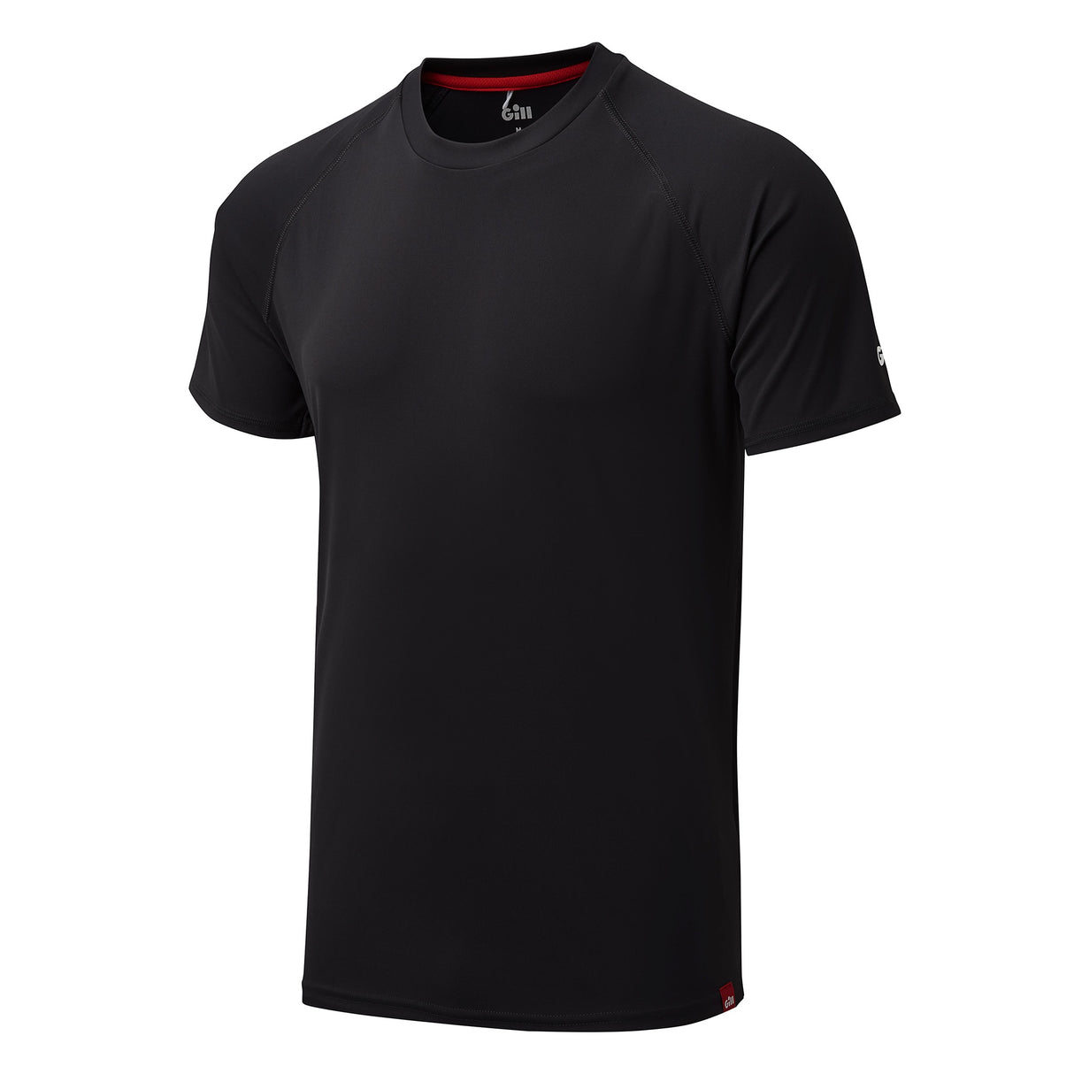 Gill Men's UV Tec SS Tee Shirt black angle view.