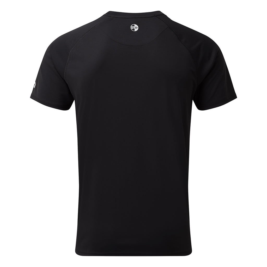 Gill Men's UV Tec SS Tee Shirt black angle view.
