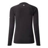 Back of Black long-sleeve shirt on a white background.