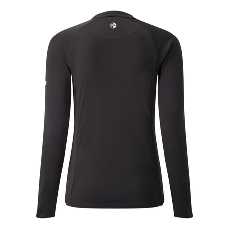Back of Black long-sleeve shirt on a white background.