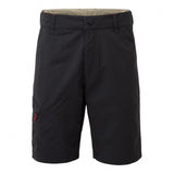 Black shorts with a beige interior on a white background