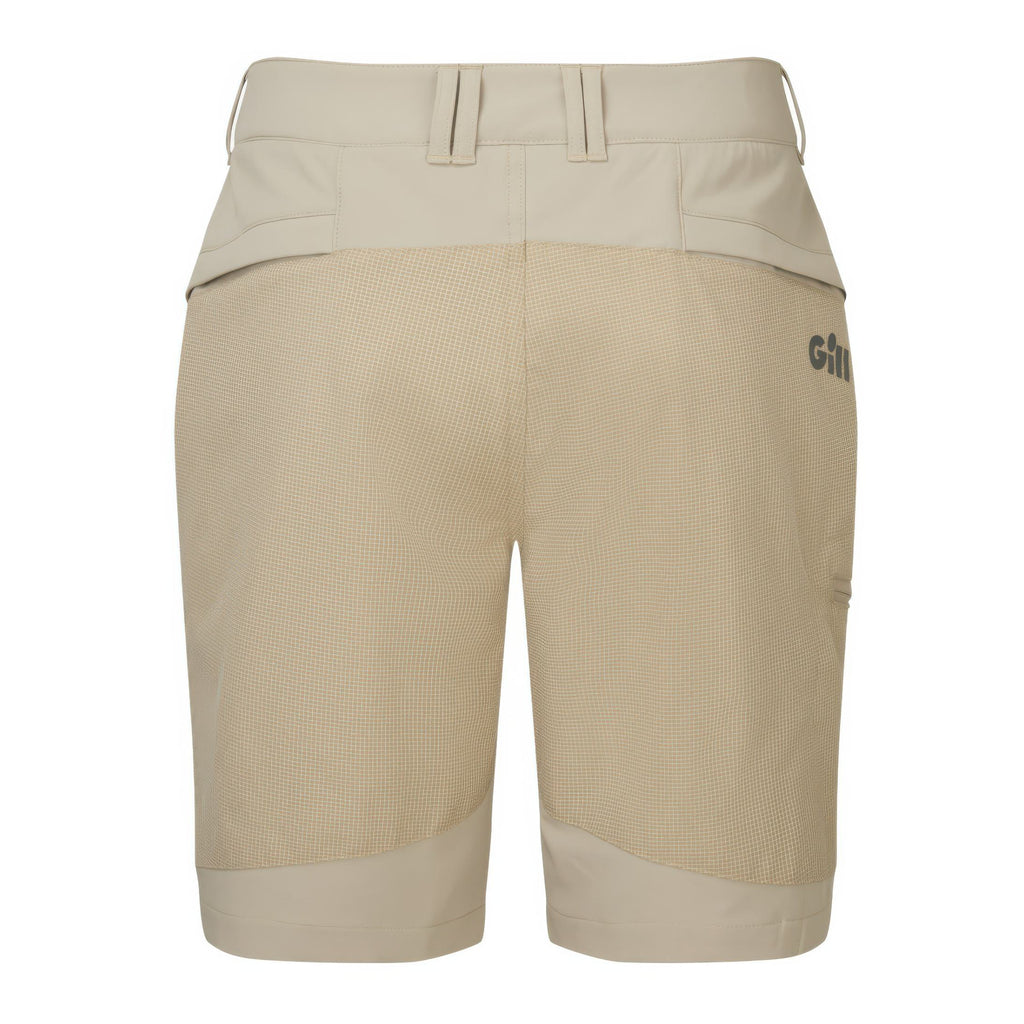 Back of Gill UV Stretch Pro Shorts - Men's, khaki.