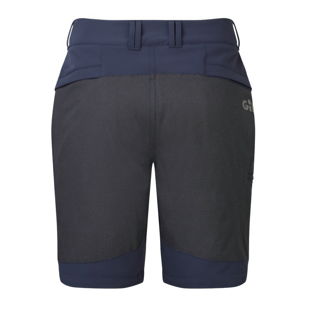 Back of Gill UV Stretch Pro Shorts - Men's, navy.