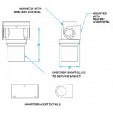 Groco 3/4" Raw Water Strainer, S/S Basket diagram