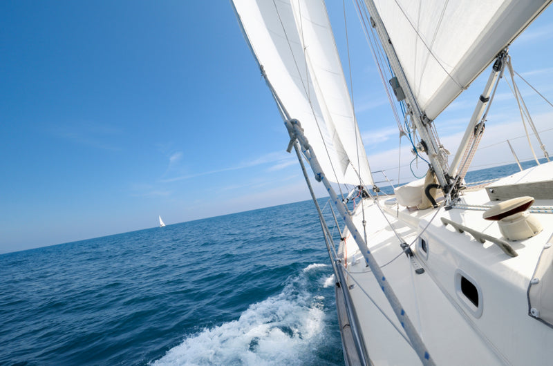 Boat cruising on a calm day.
