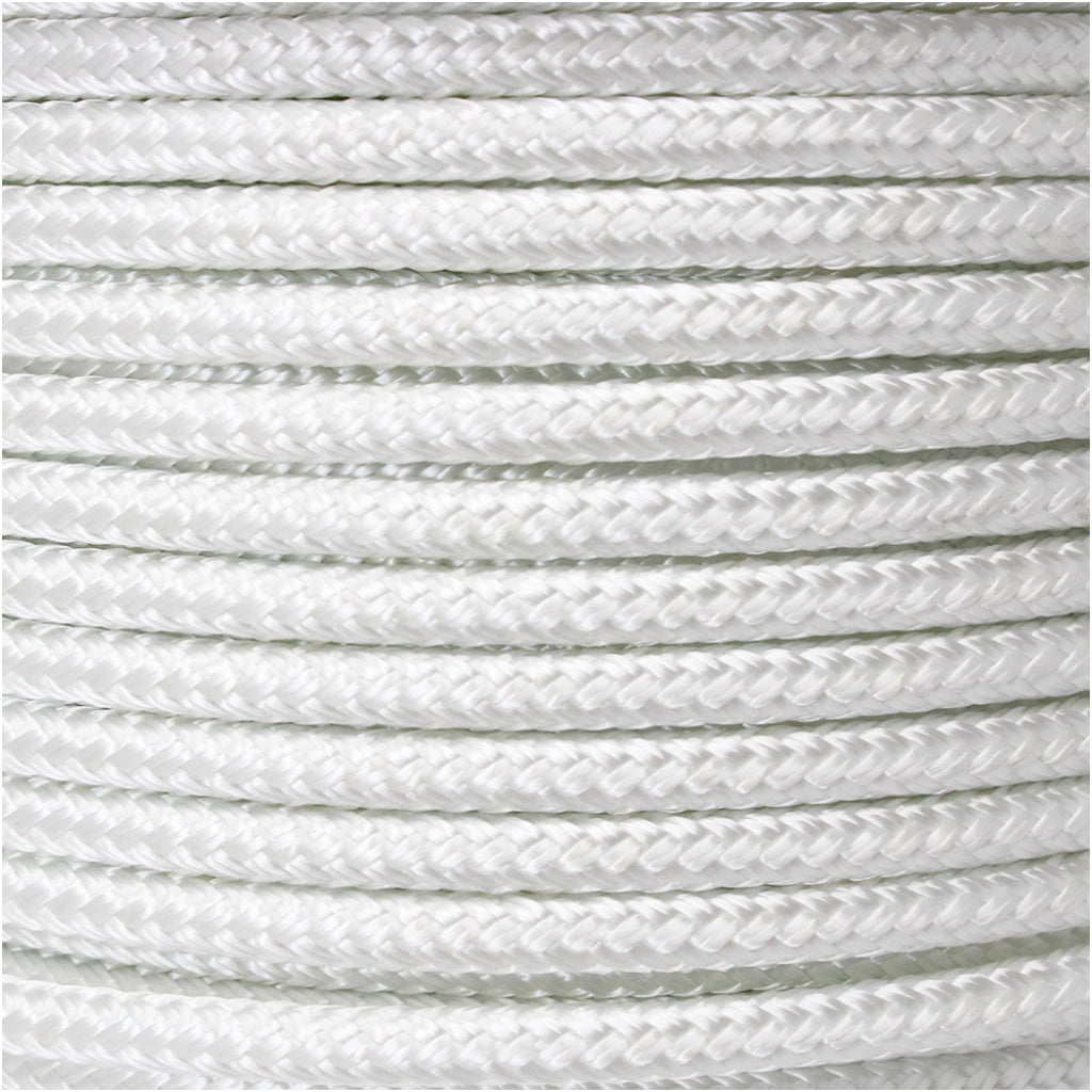Nylon Braid Rope - 1 White $/FT