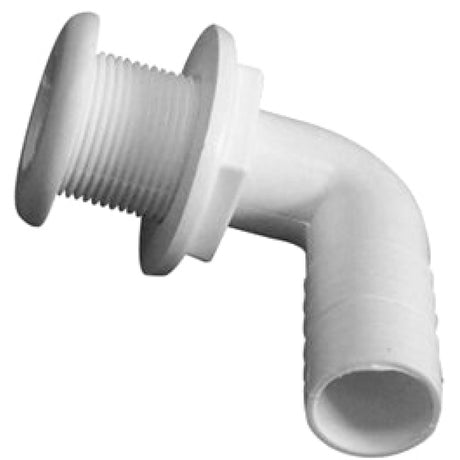 3/4" White Thru-Hull 90d Plastic.