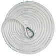 White Hard Eye 1/2" x 25' Braided Mooring Line