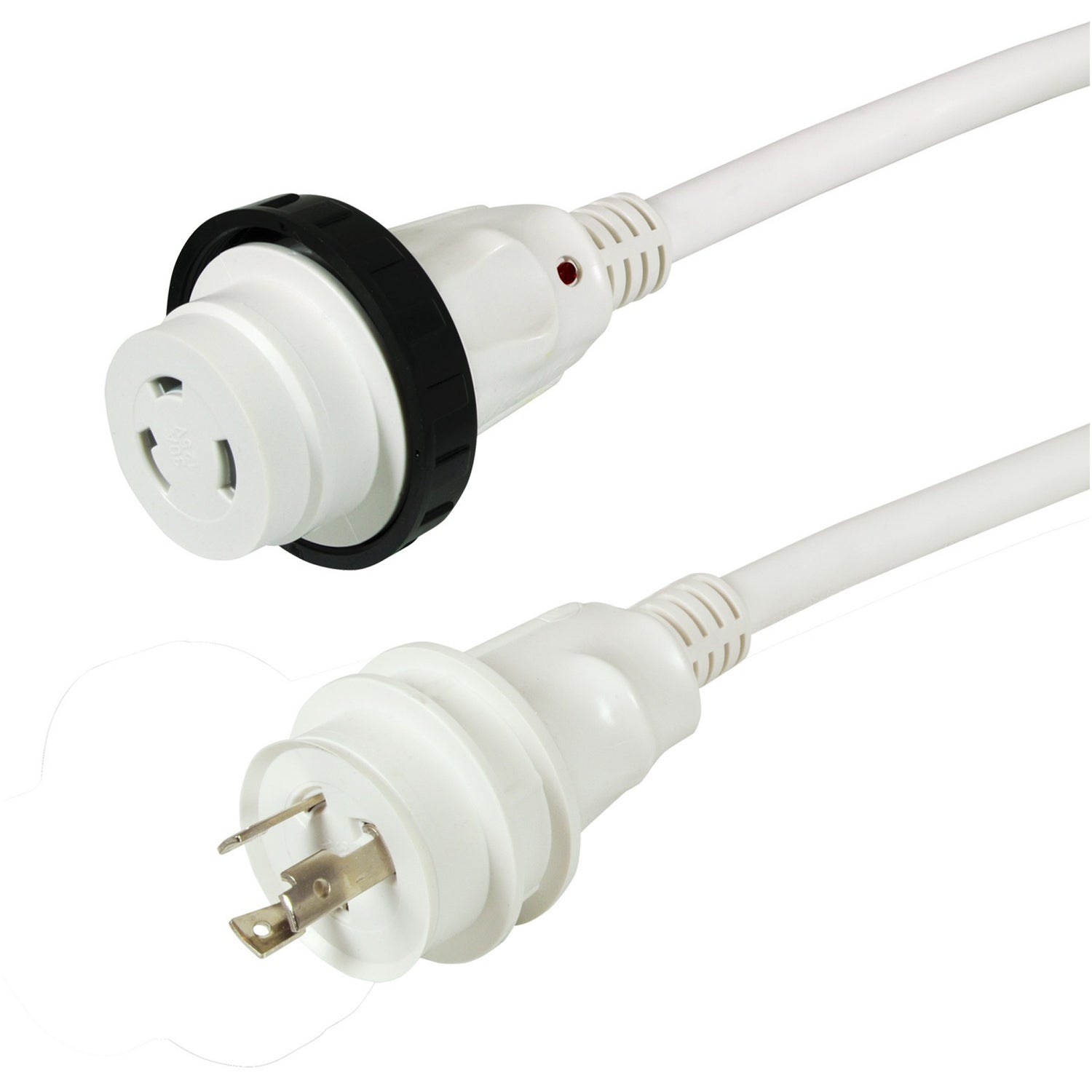 Marinco Shorepower Cordset with LED-25' 30A White