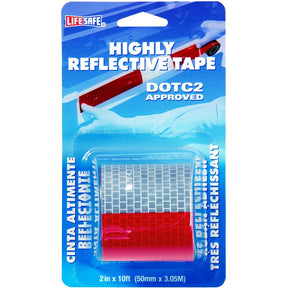 2" x 10' Roll Red/Silver Reflective Tape