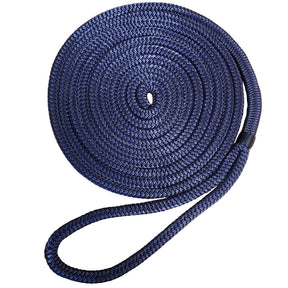 Braided Nylon Dock Line - w/Eye, 3/4" x 50', Navy